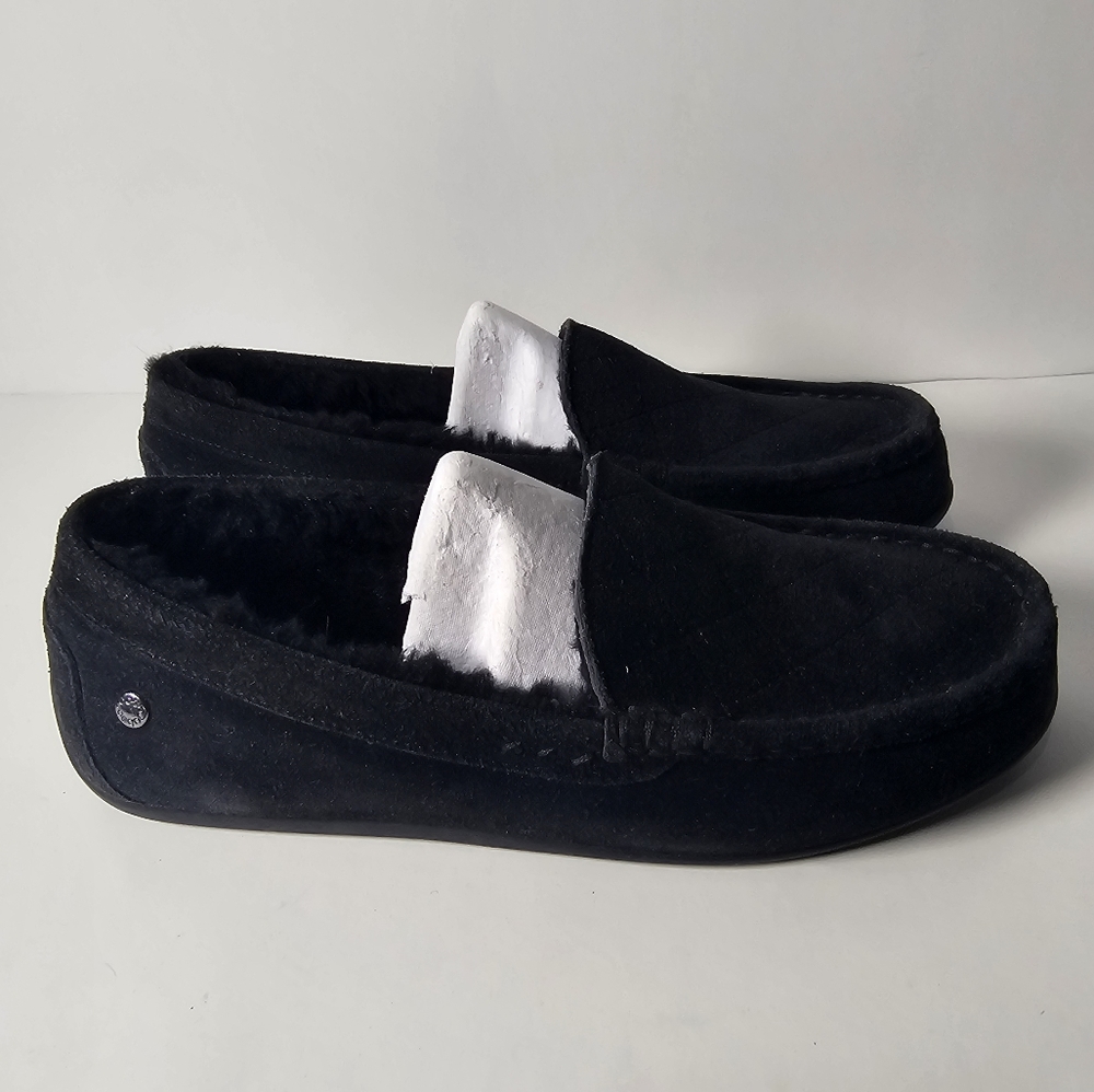 ABEO  ALVENA Black  Suede Slip On Moccasin Slippers Womens Size 10